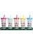 Yeşil Kapak 5pcs Set 5pcs 710ML 24OZ Renk Değiştiren Soğuk Bardaklar Futbol Kupası Yeniden Kullanılabilir Bardak Kapaklı ve Samanlı Soğuk Bardak Saman Bardak Mutfak Drinkware (Yurt Dışından) 4