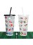 Yeşil Kapak 5pcs Set 5pcs 710ML 24OZ Renk Değiştiren Soğuk Bardaklar Futbol Kupası Yeniden Kullanılabilir Bardak Kapaklı ve Samanlı Soğuk Bardak Saman Bardak Mutfak Drinkware (Yurt Dışından) 5