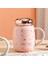 Koyu Mavi 450 ml Gypsophila Seramik Kahve Fincanı Yaratıcı Kahvaltı Handgrip Kapaklı Kupa Taşınabilir Çay Su Bardağı Porselen Sofra Noel Hediyesi (Yurt Dışından) 5