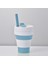 Mavi 301-400 ml Gıda Sınıfı Silikon Malzeme Açık Seyahat Taşınabilir Katlanabilir Silikon Kahve Yaratıcı Hediye Spor Shrink Kupa Açık Seyahat (Yurt Dışından) 1