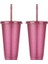 Mor 2 Adet 1/2 Adet Flaş Toz Su Pipetli Şişe Kapaklı Plastik Yeniden Kullanılabilir Kişiselleştirilmiş Açık Drinkware Suyu Kahve Noel Pipetli Bardak (Yurt Dışından) 2