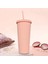 Açık Yeşil Pipetli Bardak 650ML Kapaklı Bardaklar Saman Çift Duvarlı Yeniden Kullanılabilir Bardaklar Kamp Yürüyüş Seyahat Malzemeleri Için Taşınabilir Su Bardağı (Yurt Dışından) 4