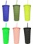 Açık Yeşil Pipetli Bardak 650ML Kapaklı Bardaklar Saman Çift Duvarlı Yeniden Kullanılabilir Bardaklar Kamp Yürüyüş Seyahat Malzemeleri Için Taşınabilir Su Bardağı (Yurt Dışından) 5