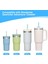 Mavi 7pse Set 7 Adet Set Stanley Için Uyumlu Yedek Pipet 20 Oz 30 Oz 40 Oz Bardak Tumbler, 6 Paket Temizleme Fırçası ile Yeniden Kullanılabilir Pipetler (Yurt Dışından) 2