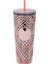 Ordu Yeşili - B 710ML - Logo Yok Creative 700ML 710ML 22OZ 24OZ Yeniden Kullanılabilir Çift Duvar Elmas Kafesli Plastik Pipetli Bardak Kahve Kupa Starbks Logosu Yok (Yurt Dışından) 4