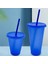 Mavi 700 ml 480 ML/700 ml Yetişkin Yaratıcı Su Bardağı Payetli Glitter Pp Plastik Sıcaklık Algılama Çok Özellikli Rahat Saman Bardak (Yurt Dışından) 5