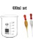 400ML Set 50ML- 500ML Borosilikat Cam Düşük Formlu Beher, 30ML Cam Damlalıklı Kimya Laboratuvarı Ağır Duvar (Yurt Dışından) 1