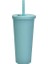 Mavi-Mavi 700ML 53RENK Soğuk Su Şişesi 700ML Yaz Caneca Bardak Plastik Kapaklı ve Pipetli Boba Kahve Kupa Su Şişesi Bardak Bubble Tea Makaro (Yurt Dışından) 1