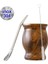 Ahşap Rengi 8 Oz Kaşıklı 8 Oz Çay Yerba Mate Kupası 304 Inox Çift Duvar Yalıtımlı Vakum Paslanmaz Çelik Mate Straw Çay Kaşıklı Kahve Seti Fırçalı Bombilla (Yurt Dışından) 1