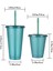 Açık YEŞIL-710ML 470-700ML Yeniden Kullanılabilir Flaş Toz Pipetler Kapaklı Bardak Içme Suyu Şişeleri Sert Plastik Açık Spor Kahve Kupaları Sızdırmaz Drinkware (Yurt Dışından) 2