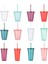 Açık YEŞIL-710ML 470-700ML Yeniden Kullanılabilir Flaş Toz Pipetler Kapaklı Bardak Içme Suyu Şişeleri Sert Plastik Açık Spor Kahve Kupaları Sızdırmaz Drinkware (Yurt Dışından) 3