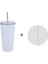 Beyaz 500ML 500/750ML Paslanmaz Çelik Kapaklı Bardak ve Saman Tumbler Buzlu Kahve Kupa Çift Duvar Su Şişeleri Yeniden Kullanılabilir Depolama Açık (Yurt Dışından) 1