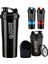Siyah 3 Katmanlar Shaker Protein Şişesi Toz Shake Kupası Büyük Kapasiteli Su Şişesi Karıştırma Kabı Vücut Geliştirme Egzersizi Karıştırma Şişesi (Yurt Dışından) 2