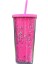 Kırmızı 24OZ/710ML Su Pipetli Bardak Glitter Çift Duvar Dalgalı Kenar Düz Bardak Suyu Buzlu Kahve Fincanı Günlük Kullanım (Yurt Dışından) 1