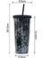 Kırmızı 24OZ/710ML Su Pipetli Bardak Glitter Çift Duvar Dalgalı Kenar Düz Bardak Suyu Buzlu Kahve Fincanı Günlük Kullanım (Yurt Dışından) 4