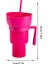 Pembe Snack Bardak 2 In 1 Çok Fonksiyonlu Renk Değiştiren Stadyum Bardak Aperatif Içecek Pipetli Bardak Filmler Ev Kullanımı Için (Yurt Dışından) 1