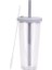 Şeffaf Stil 14 700ML 22OZ Çift Duvar Şeffaf Yeniden Kullanılabilir Sıska Plastik Bardak Çift Duvar Pipetli Bardak Içme Suyu Şişesi (Yurt Dışından) 2