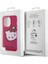 iPhone 15 Pro Max Kılıf Hello Kitty Orjinal Lisanslı Yazı ve Ikonik Logolu Kitty Head Kapak Pembe 5