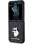 Galaxy Z Flip 5 Kılıf Orjinal Lisanslı Kl Desenli Choupette Ikonik Saffiano Siyah 3