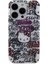 ZORE Hello Kitty iPhone 15 Pro Kılıf Hello Kitty Orjinal Lisanslı Ikonik Logolu Etiket Graffiti Kapak Beyaz 3
