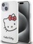iPhone 15 Kılıf Hello Kitty Orjinal Lisanslı Yazı ve Ikonik Logolu Kitty Head Kapak Beyaz 1