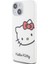 iPhone 15 Kılıf Hello Kitty Orjinal Lisanslı Yazı ve Ikonik Logolu Kitty Head Kapak Beyaz 2
