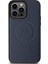 iPhone 15 Pro Max Kılıf Mercedes-Benz Orjinal Lisans Magsafe Şarjlı Desenli ve Logolu Deri Lacivert 3