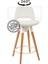 Retro 360 Döner Oturum Bar Sandalye Naturel - Beyaz - 65 cm 1