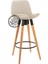 Retro 360 Döner Oturum Bar Sandalye Naturel - Keten - 65 cm 3