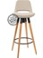 Retro 360 Döner Oturum Bar Sandalye Naturel - Keten - 65 cm 4