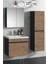 Çiğdem 55+35 cm Antrasit Gri Mat- Atlantik Çam Mdf Seramik Lavabolu Asma Banyo Dolabı Takımı 1