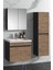 Çiğdem 55+35 cm Antrasit Gri Mat- Atlantik Çam Mdf Seramik Lavabolu Asma Banyo Dolabı Takımı 2