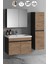 Çiğdem 80+35 cm Antrasit Gri Mat-Atlantik Çam Mdf Seramik Lavabolu Asma Banyo Dolabı Takımı 1