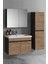 Çiğdem 80+35 cm Antrasit Gri Mat-Atlantik Çam Mdf Seramik Lavabolu Asma Banyo Dolabı Takımı 2