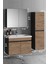 Çiğdem 80+35 cm Antrasit Gri Mat-Atlantik Çam Mdf Seramik Lavabolu Asma Banyo Dolabı Takımı 5