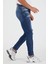 Erkek Slim Fit Likralı Diz Yırtık Mavi Kot Pantolon 4