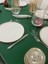 Sıvı Geçirmez Keten Dertsiz Masa Örtüsü Yılbaşı Yeşili + 12 Peçete 4