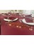 Sıvı Geçirmez Keten Dertsiz Masa Örtüsü Bordo + 12 Peçete 5