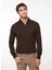 Fermuarlı Yaka Slim Fit Kahve Erkek Kazak 61101130 2
