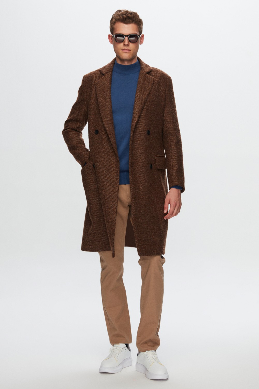 TWN Slim Fit Kahverengi Bukle Palto 1EC0800030009 görsel 5
