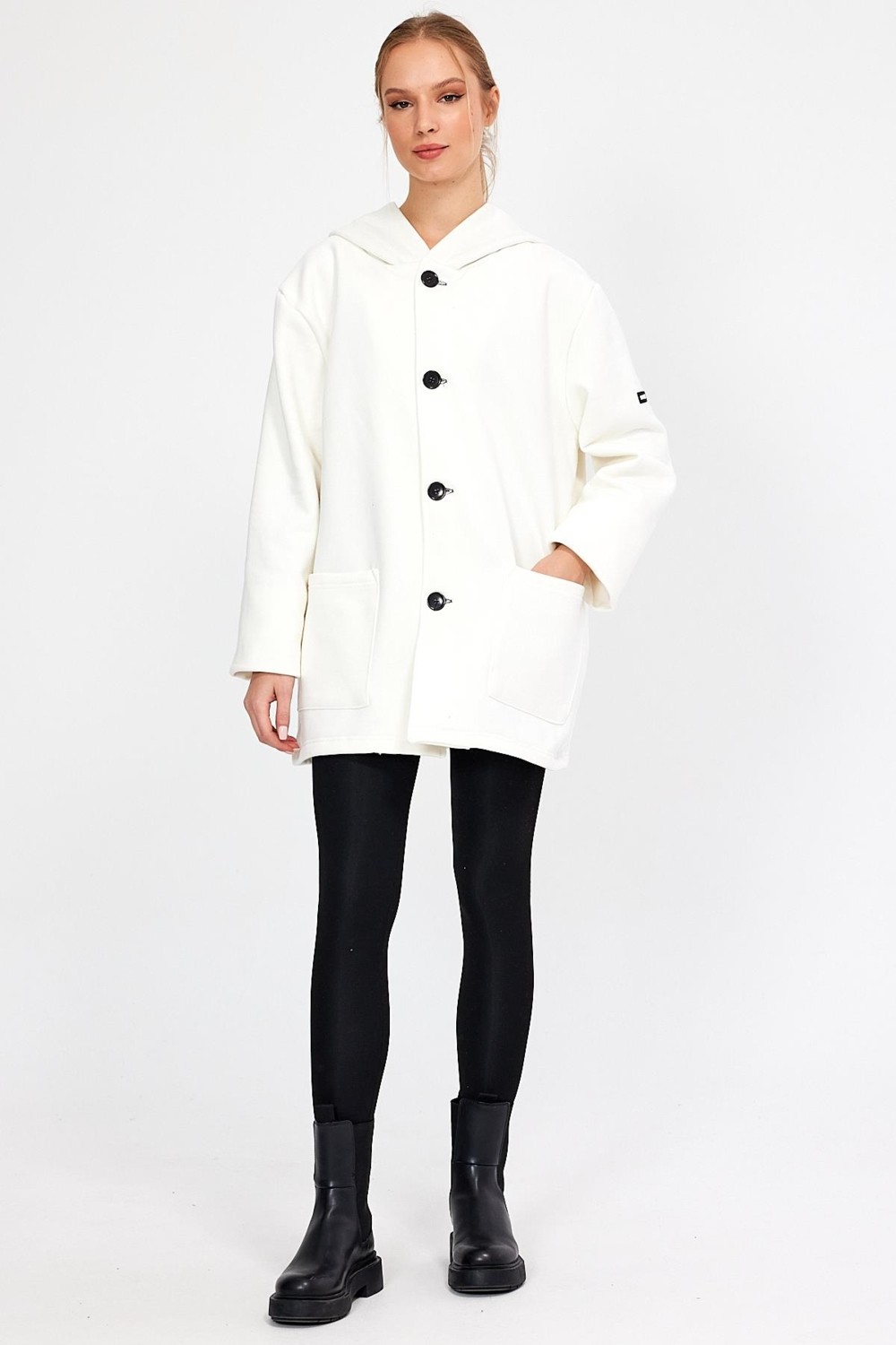 Alexander Gardi Kapüşonlu Oversize Hırka (E22-60700) görsel 7