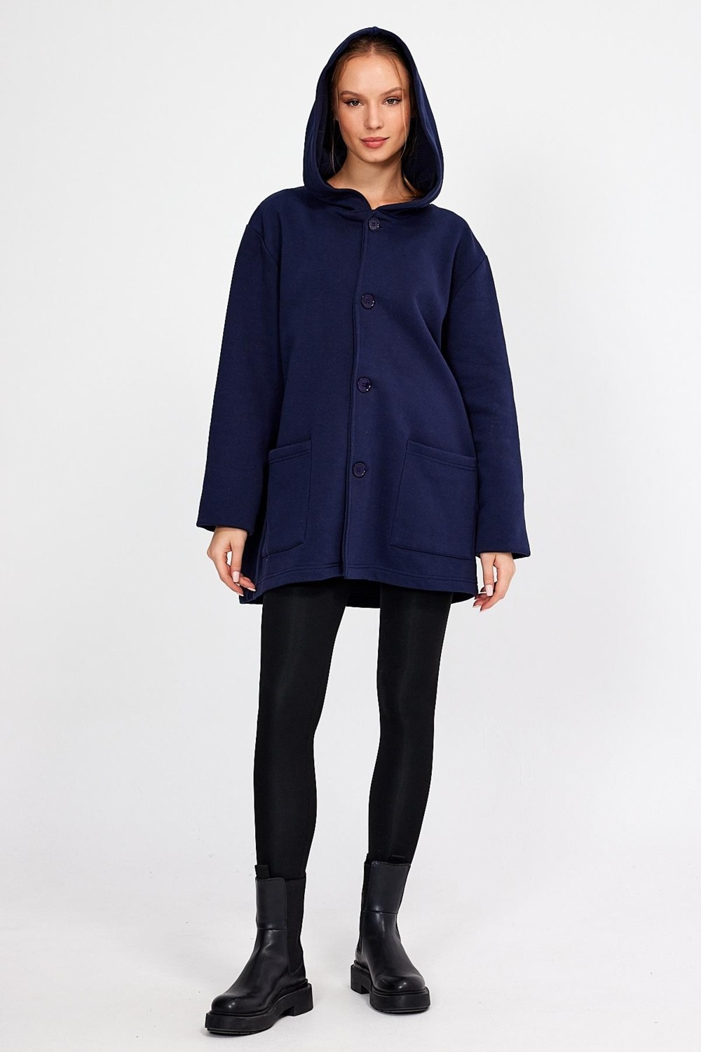 Alexander Gardi Kapüşonlu Oversize Hırka (E22-60700)