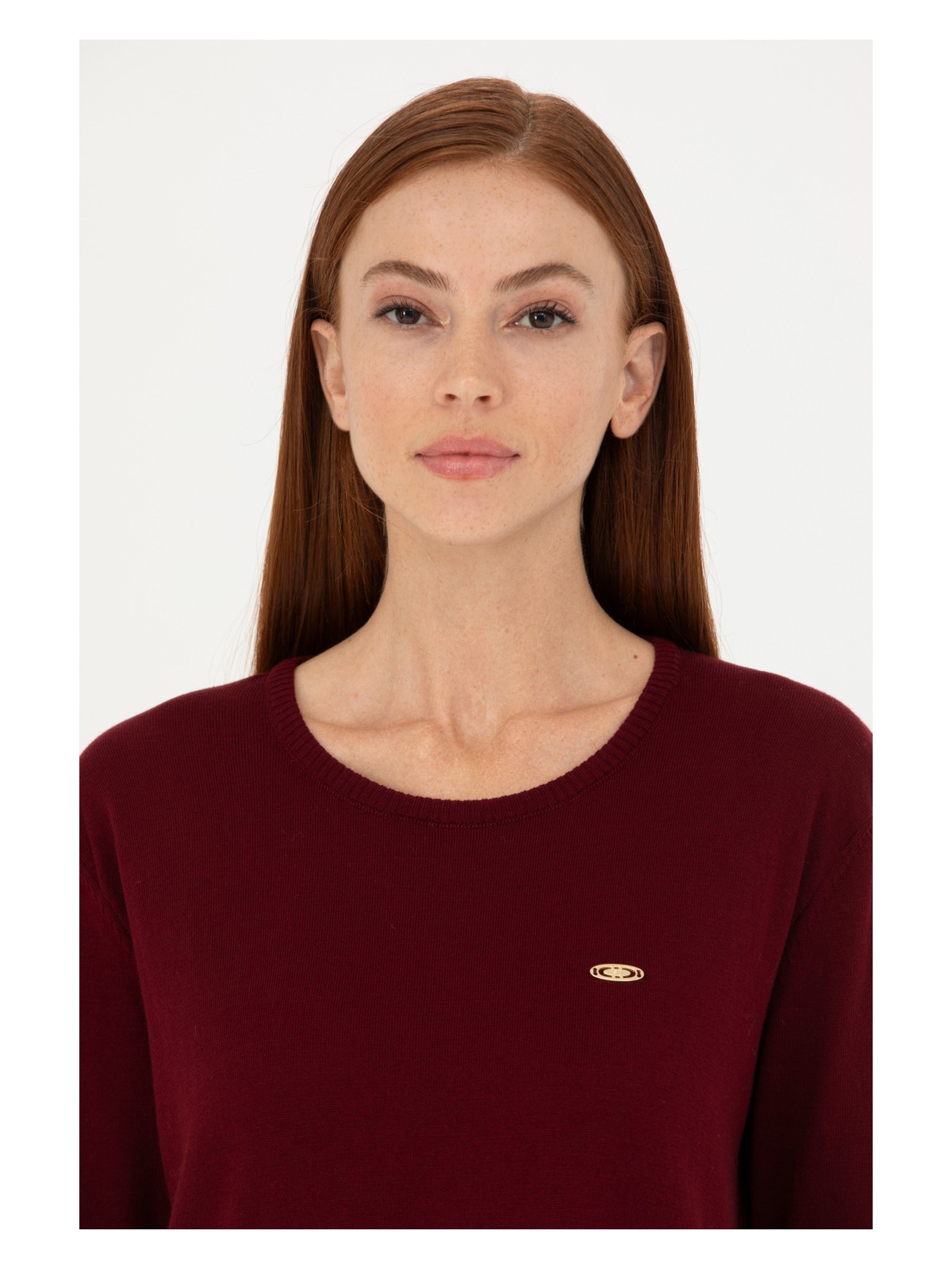 U.S. Polo Assn. Kadın Bordo Bisiklet Yaka Basic Kazak 50277309-VR014 - Görsel 2