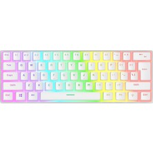 Rampage RADIANT K11 Beyaz Type-C Bağlantılı RGB Puding Tuşlu US Layout Blue Switch Gaming Oyuncu Klavye