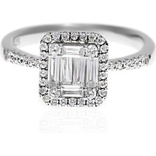 Celikchi Kadın Baget Detay Gümüş Yüzük