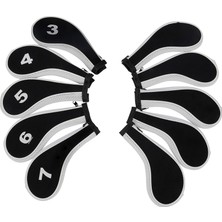 Yesper 10X Golf Demir Başörtüsü Golf Kulübü Golf Sopası Kılıfı Koruyucu Açık Hava Sporları Için Siyah ve Beyaz (Yurt Dışından)