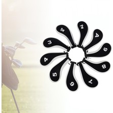 Yesper 10X Golf Demir Başörtüsü Golf Kulübü Golf Sopası Kılıfı Koruyucu Açık Hava Sporları Için Siyah ve Beyaz (Yurt Dışından)