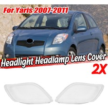 Sunshinee 2 Adet Araba Sol ve Sağ Yan Far Şeffaf Lens Lamba Gölge Kabuk Kapak Toyota Yaris 2008 2009 2010 2011 (Yurt Dışından)