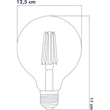 Heka Rustik Led  Ampul G125 E27 6W 2500K Gün Işığı