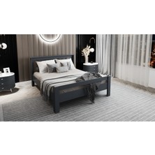 Ninnimo Still 160X200 Yatak Uyumlu Çift Kişilik Antrasit Karyola - Sçy-4